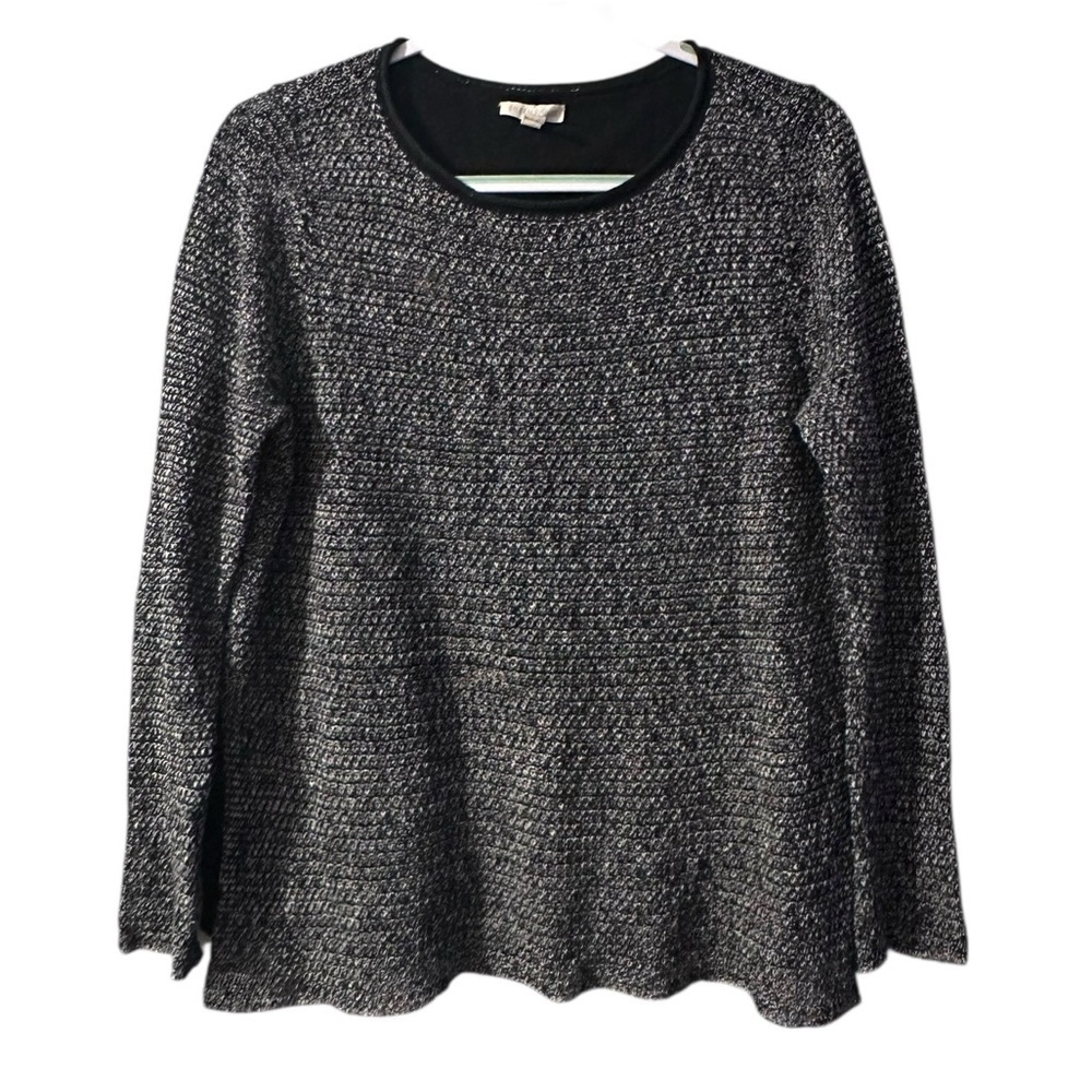 Eileen Fisher Melange Organic Linen Cotton Layered Sweater